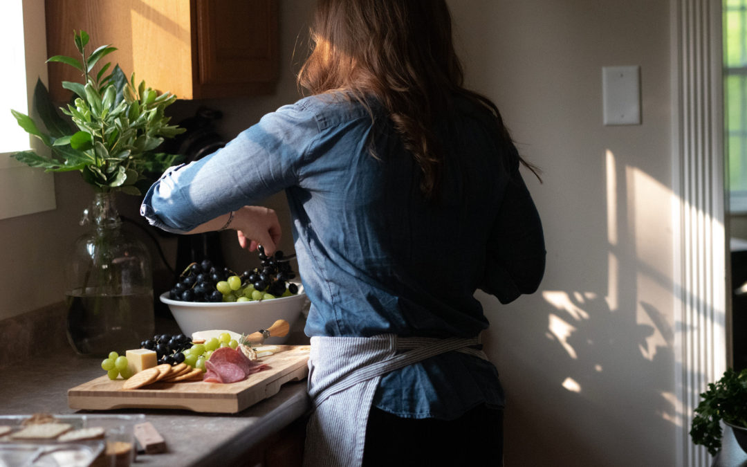 girl cooking in kitchen