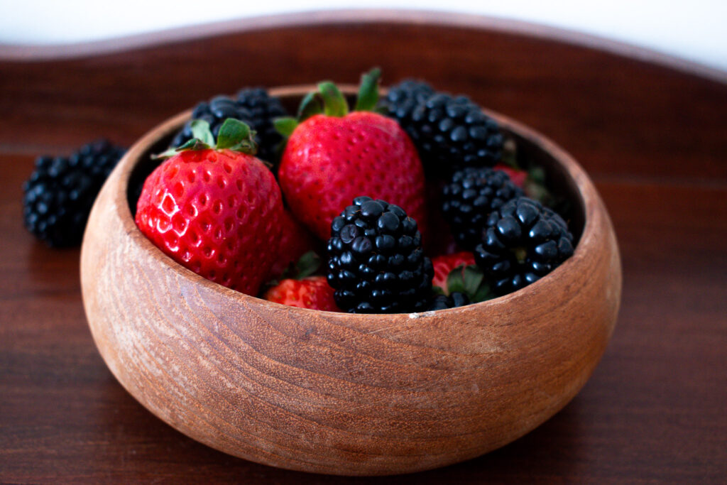 wooden Bowl of fresh berries