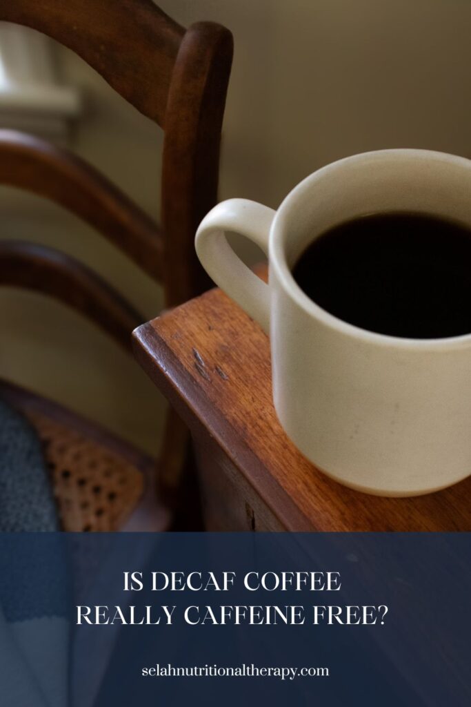 pinterest pin about decaf coffee 