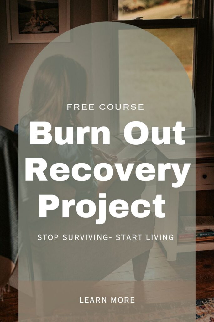 pinterest pin for burn out recovery course 